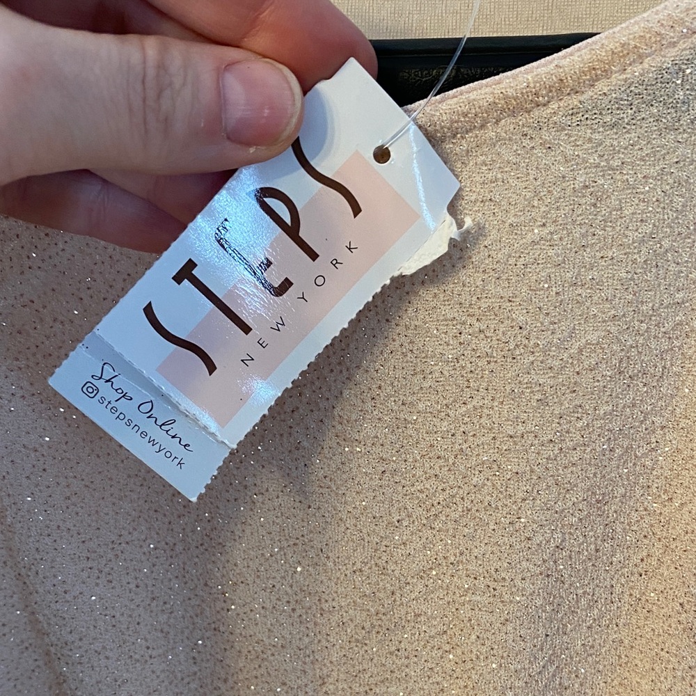 Monaco Cream Glitter Long Sleeve Body-con Dress - Picture 7 of 8
